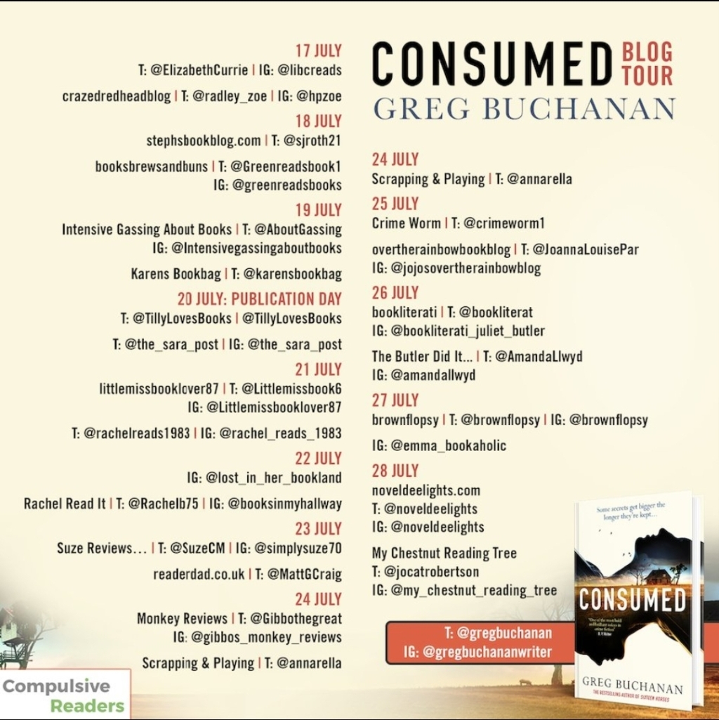 Consumed by Greg Buchanan @gregbuchanan @orionbooks @tr4cyf3nt0n #consumed #compulsiveReaders #blogtour #thriller #AD #PR 🐷🐖